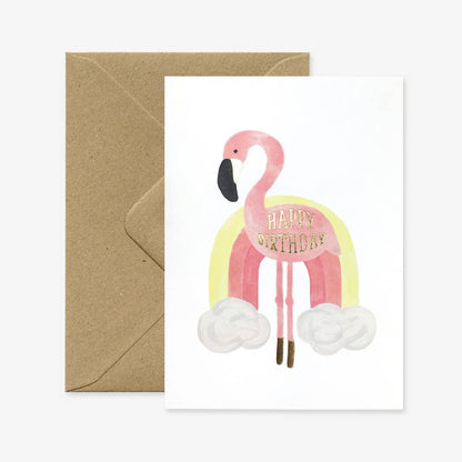 Happy Birthday Flamingo Rainbow Card - Gasp Winter Park