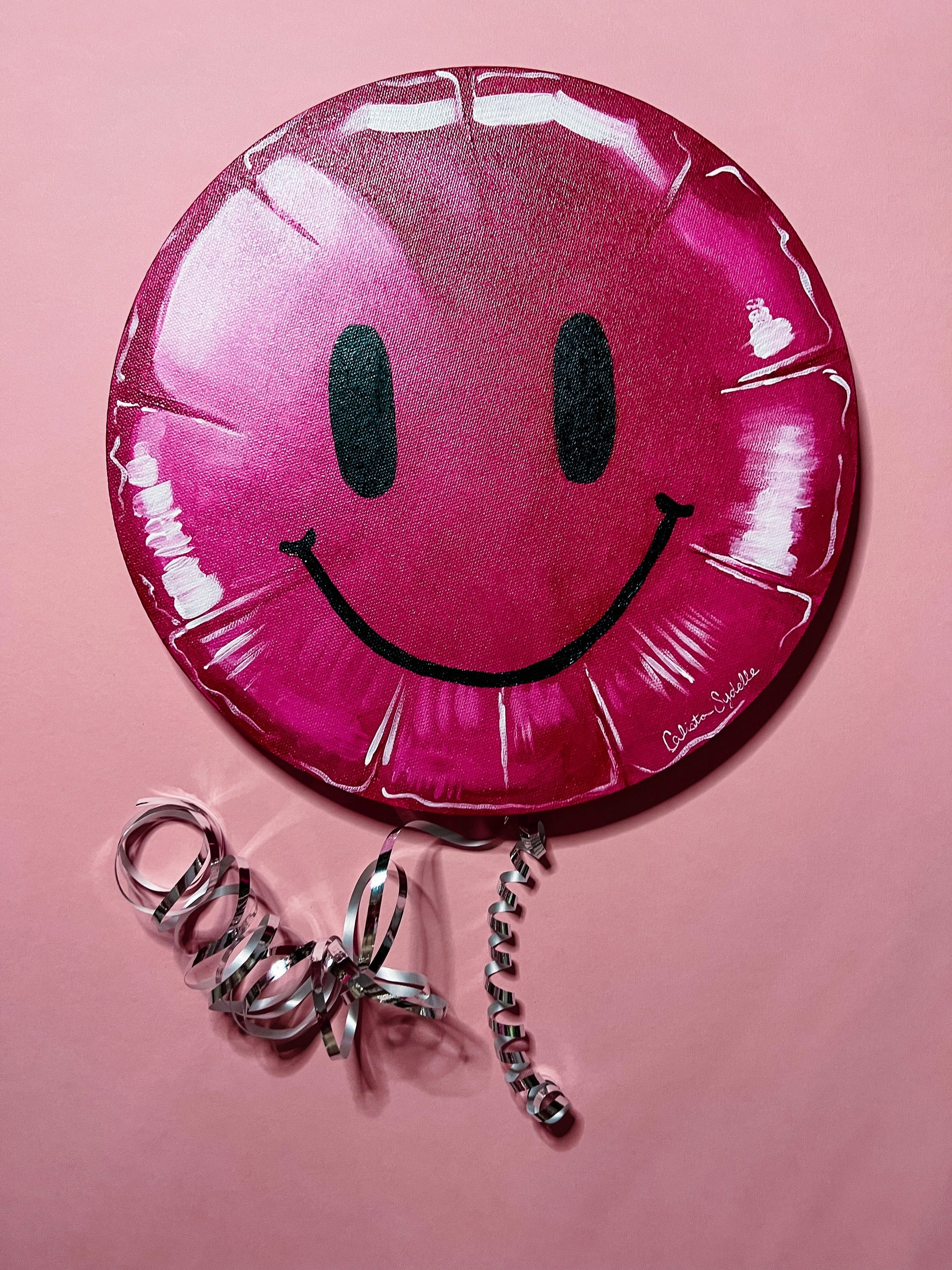 Pink Smiley Face Balloon Wall Art - Gasp Winter Park