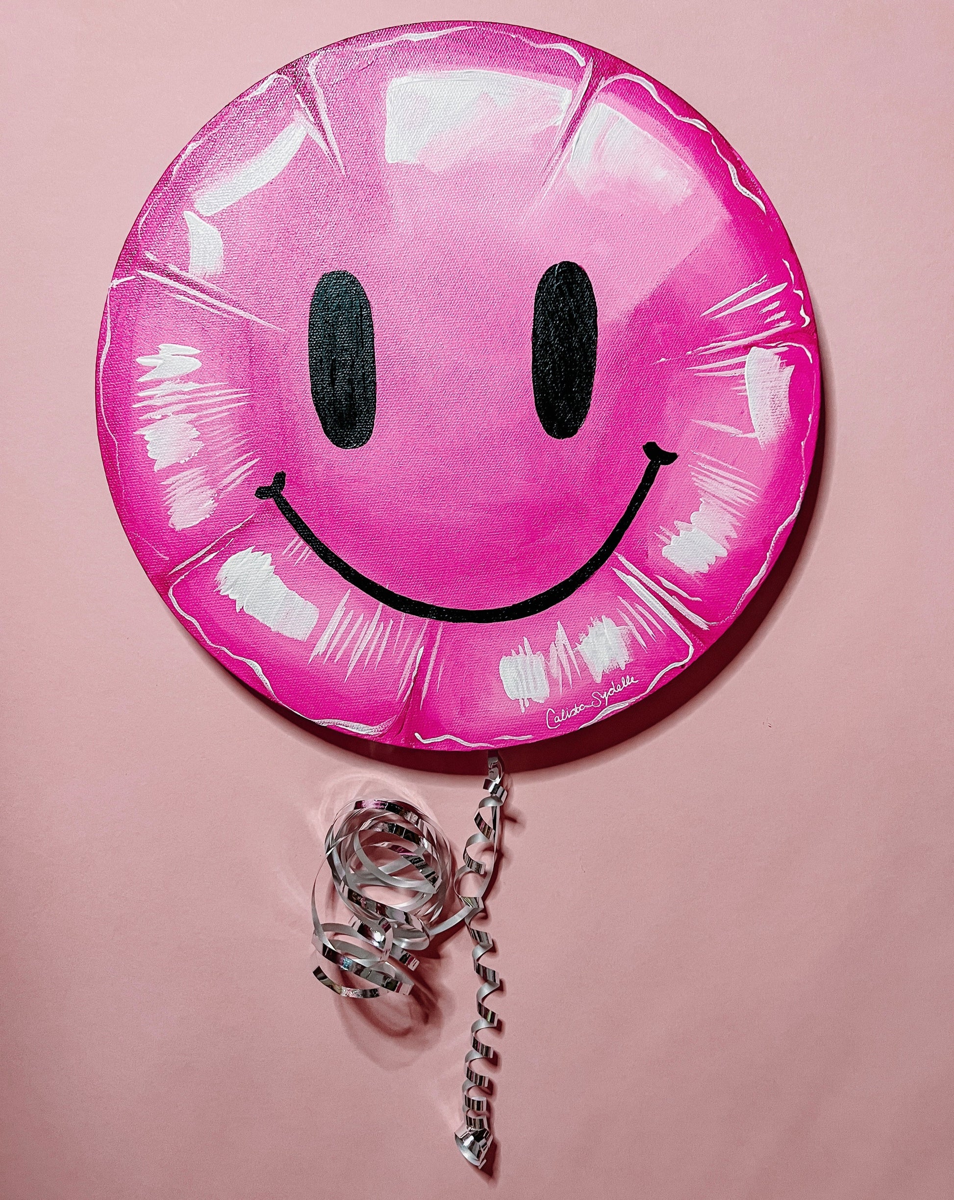 Pink Happy Face Wall Canvas - Gasp Winter Park