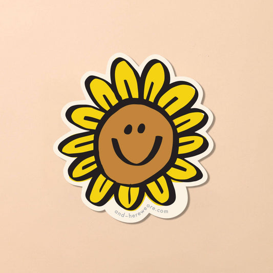 Smiley Sunflower Vinyl Sticker - Gasp