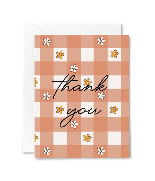 Thank You Gingham Daisy Card - Gasp Winter Park