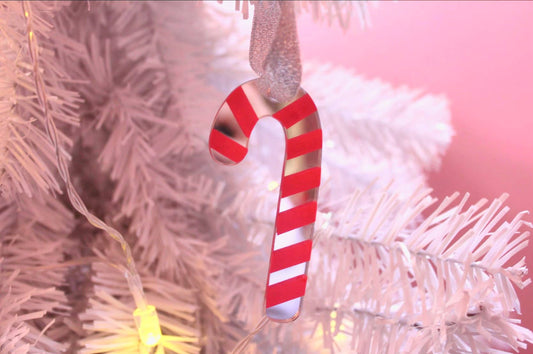 Mirror Candy Cane Ornament - Gasp Winter Park