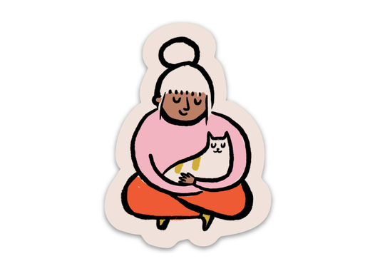 Cat Snuggles Sticker - Gasp